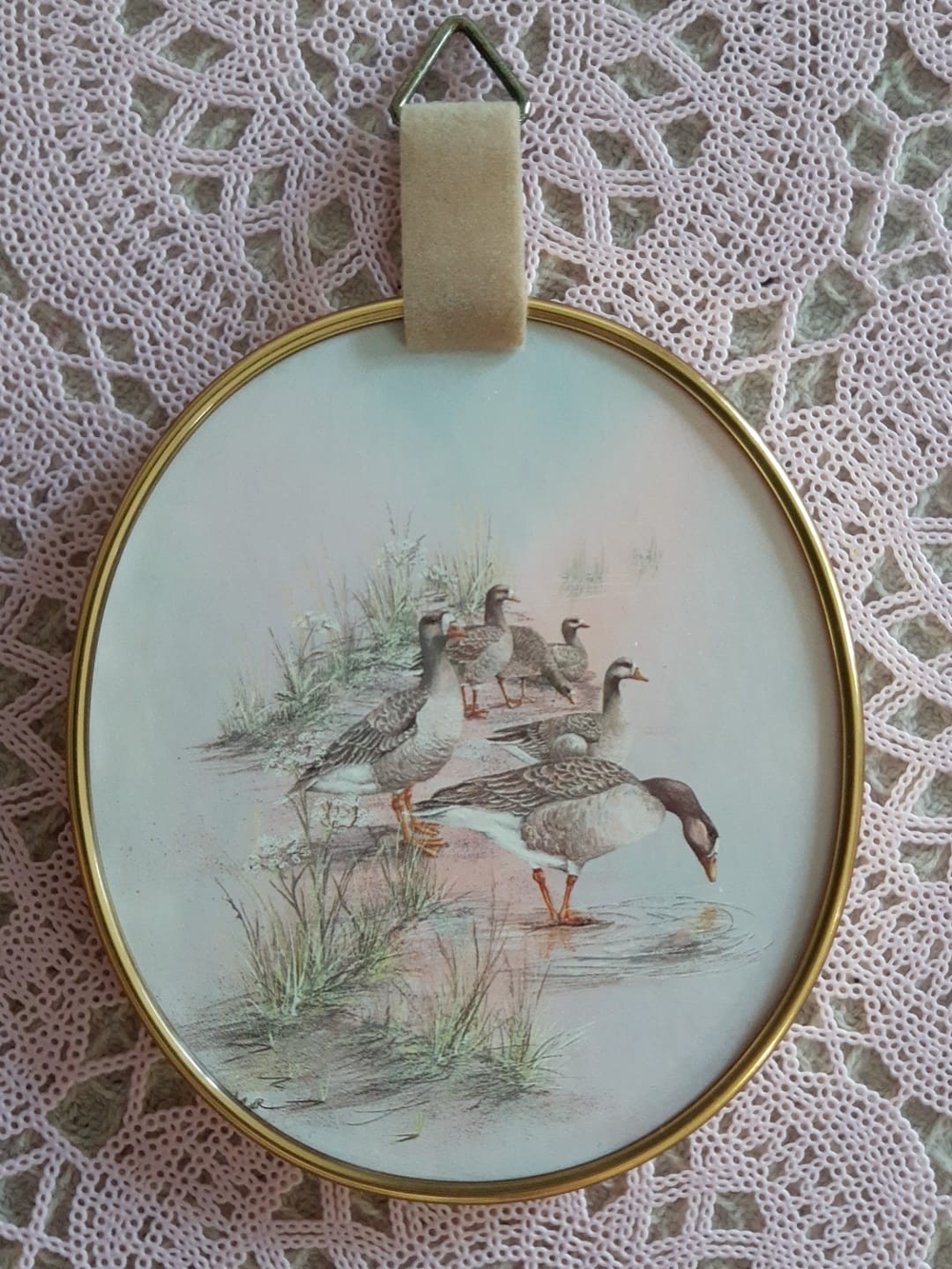 Oval Gold Framed Waterfowl Wall Art